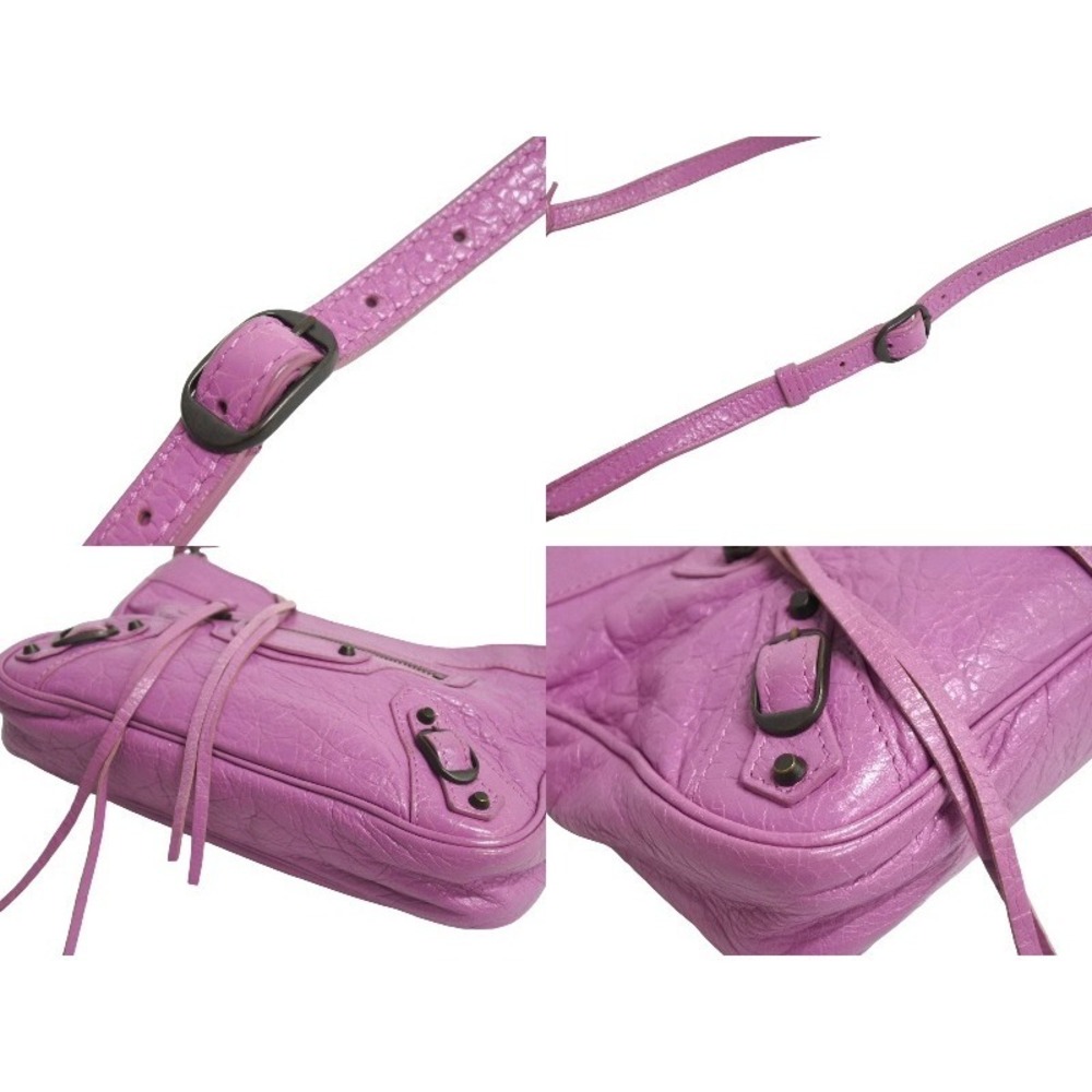 BALENCIAGA Classic The Hip Shoulder Bag Pink Leather - Picture 6 of 10